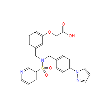 CAS：752187-80-7，2-(3-((N-(4-(1H-吡唑-1-基)芐基)吡啶-3-磺胺基)甲基)苯氧基)乙酸 