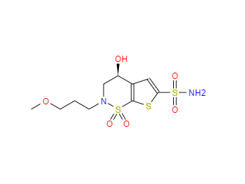 CAS：154127-42-1，(S)-3,4-二氫-4-羥基-2-(3-甲氧基丙基)-2H-噻吩并[3,2-e]-1,2-噻嗪-6-磺胺-1,1-二氧化物 