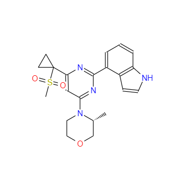 CAS：1233339-22-4，4-[4-[(3R)-3-甲基-4-嗎啉基]-6-[1-(甲基磺?；?環(huán)丙基]-2-嘧啶基]-1H-吲哚