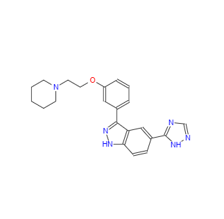 CAS：395104-30-0，3-[3-[2-(1-哌啶基)乙氧基]苯基]-5-(1H-1,2,4-三唑-5-基)-1H-吲唑 