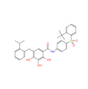 CAS：877877-35-5，N-[4-(2-叔丁基苯磺酰基)苯基]-2,3,4-三羥基-5-(2-異丙基苯基)苯甲酰胺