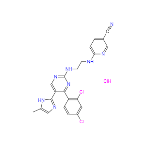 CAS：1782235-14-6，6-((2-((4-(2,4-二氯苯基)-5-(5-甲基-1H-咪唑-2-基)嘧啶-2-基)氨基)乙基)氨基)煙腈三鹽酸鹽 